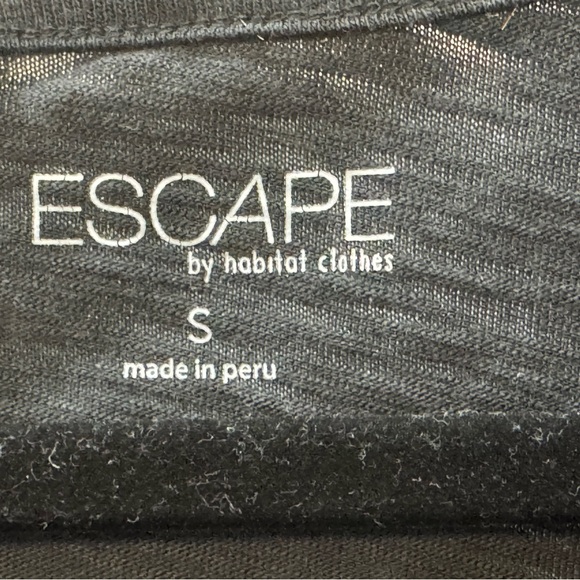 Escape by habitat clothes Black Cotton 3/4 Sleeve Mini Dress Size Small - Picture 3 of 4